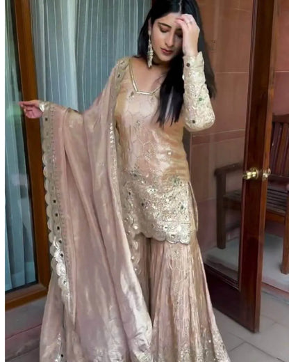 Party Wear Sharara Suit With Dupatta Set