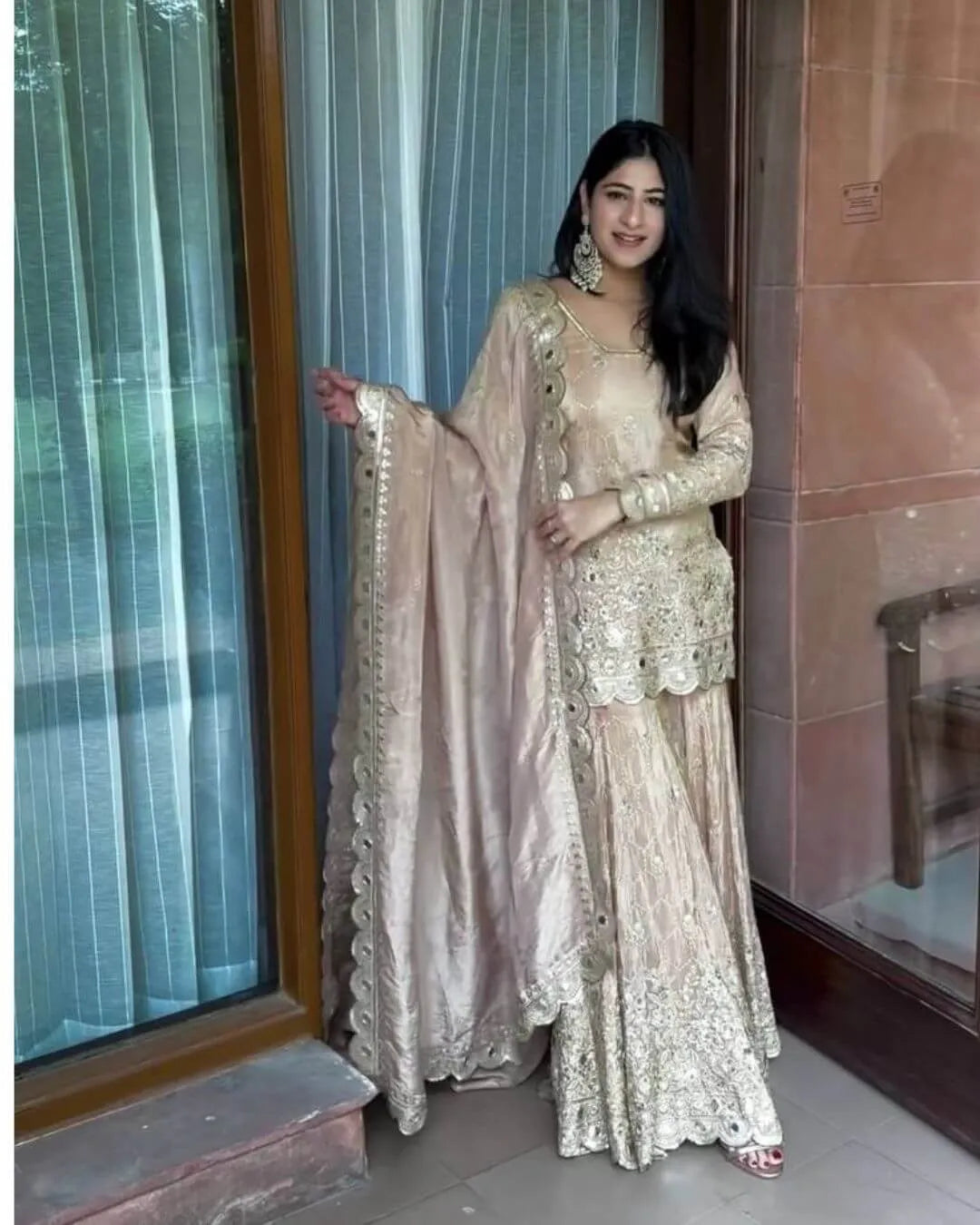 Party Wear Sharara Suit With Dupatta Set