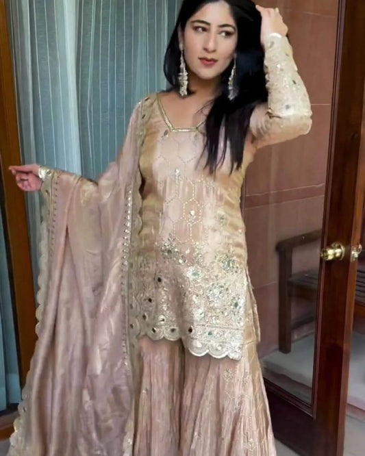 Party Wear Sharara Suit With Dupatta Set