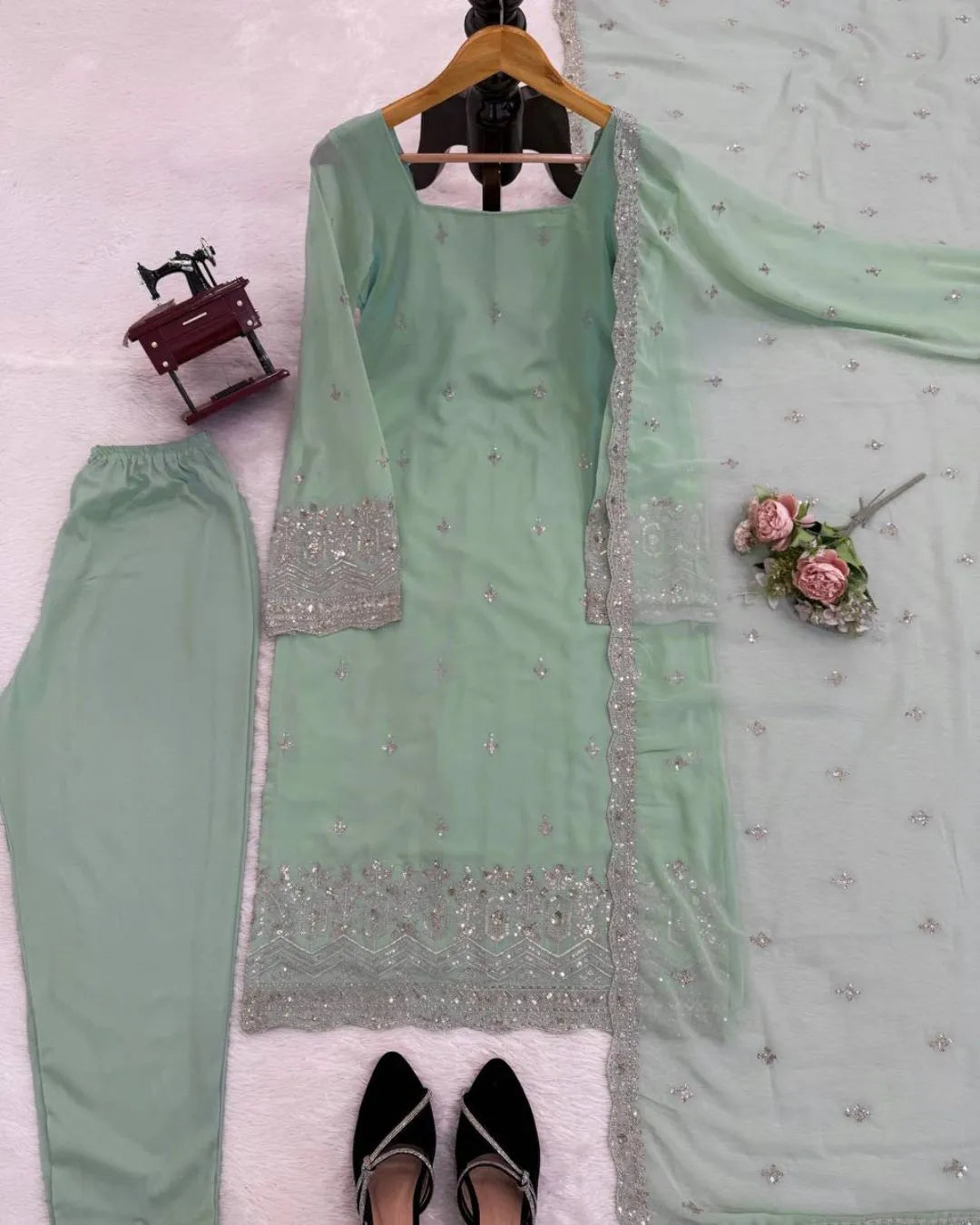 Party Wear Faux Georgette Salwar Suit Set