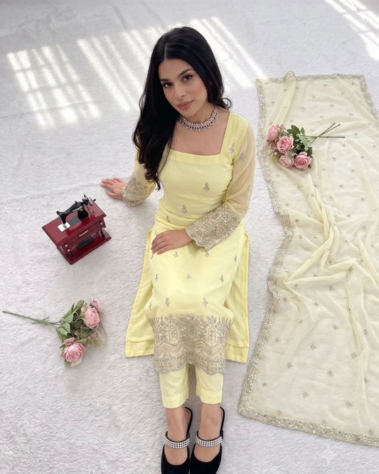 Party Wear Faux Georgette Salwar Suit Set