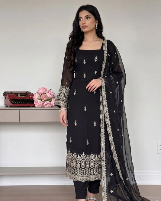 Party Wear Faux Georgette Salwar Suit Set