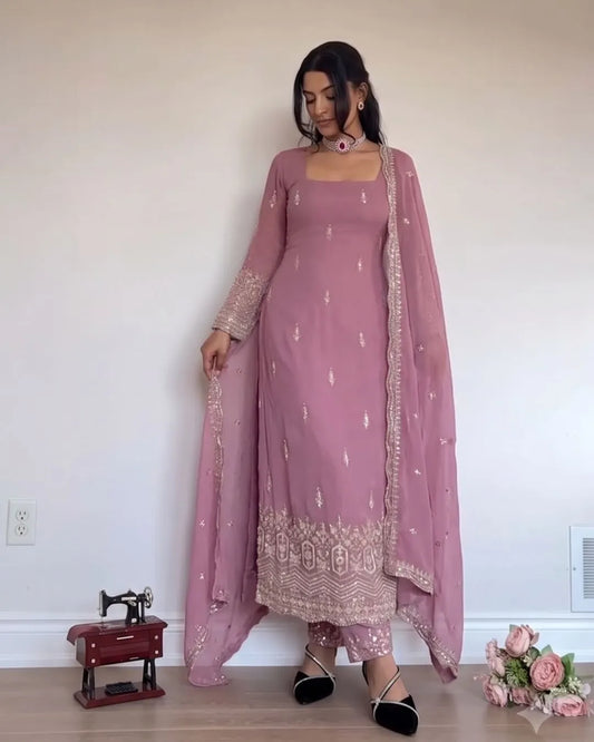 Party Wear Faux Georgette Salwar Suit Set