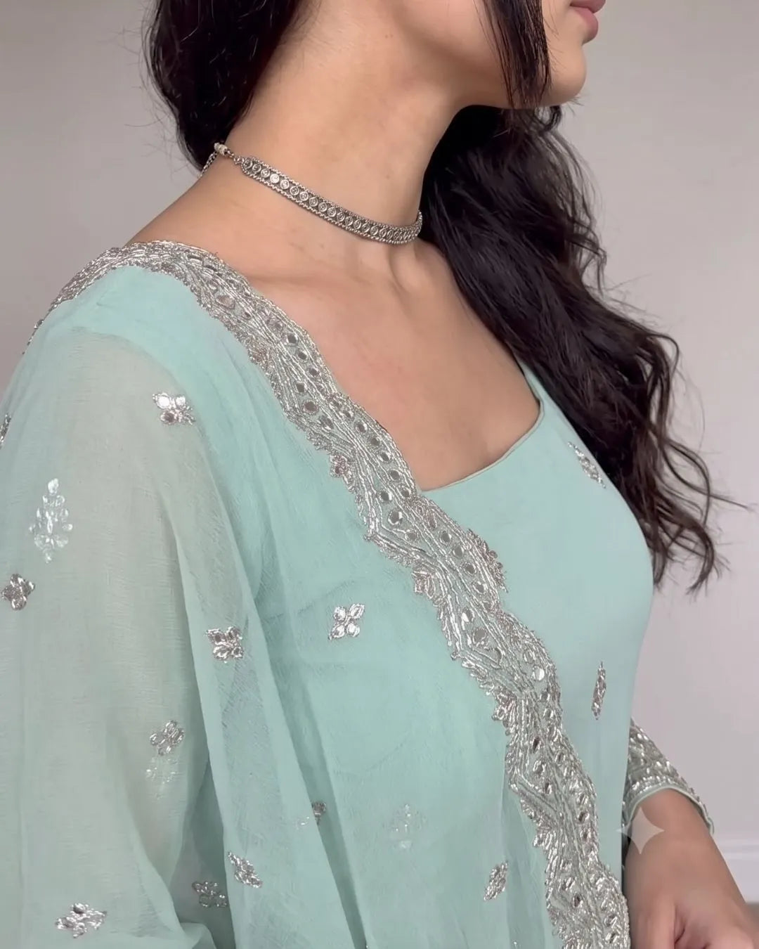 Party Wear Faux Georgette Salwar Suit Set