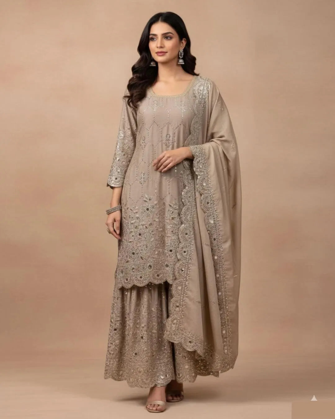Party Wear Sharara Suit With Dupatta Set