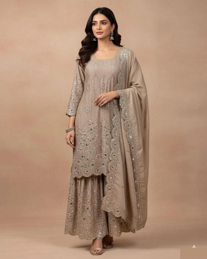 Party Wear Sharara Suit With Dupatta Set