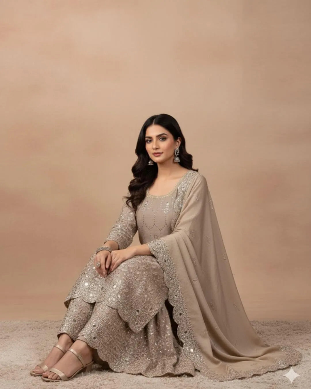 Party Wear Sharara Suit With Dupatta Set