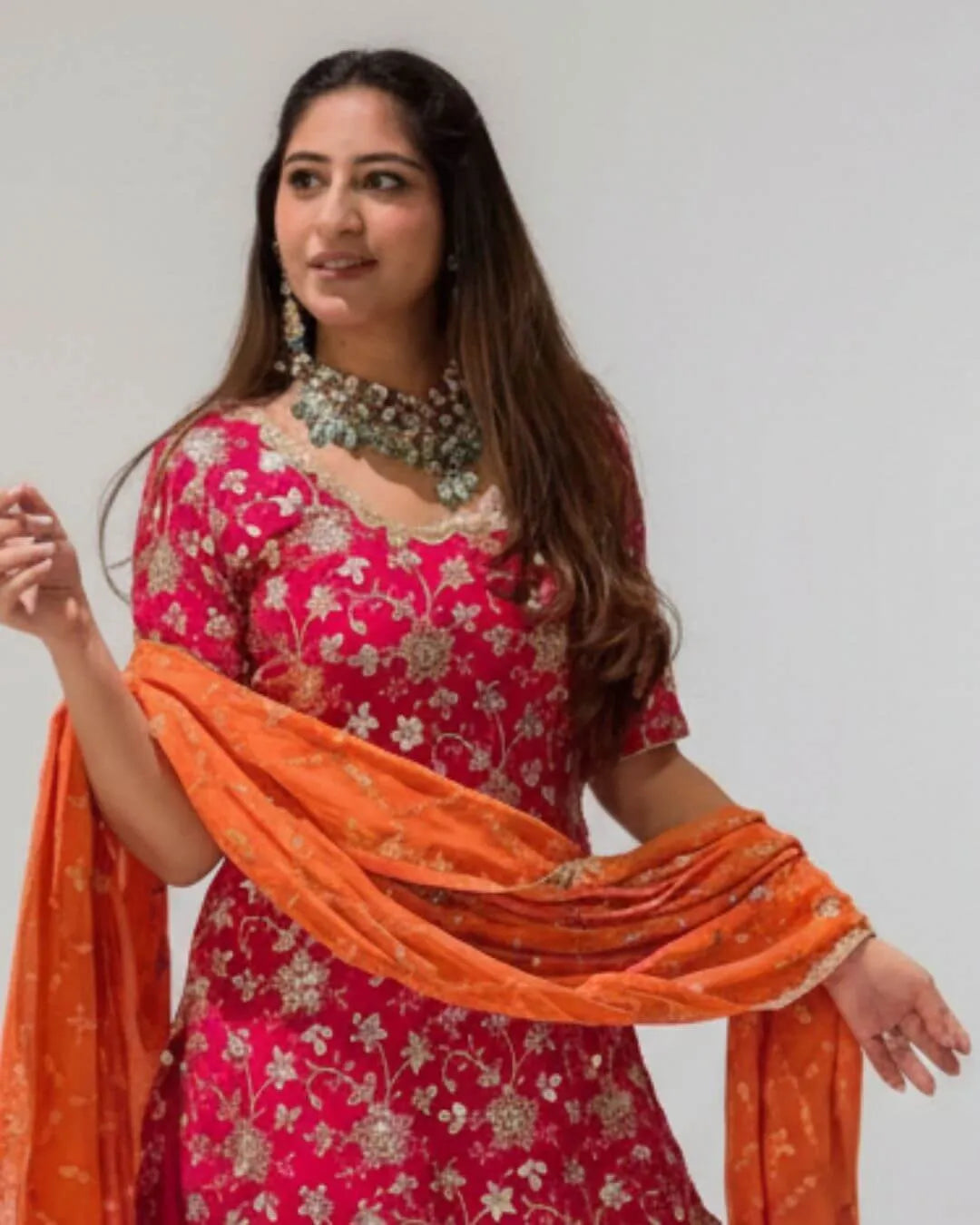 Rani Pink Georgette Sharara Suit Set