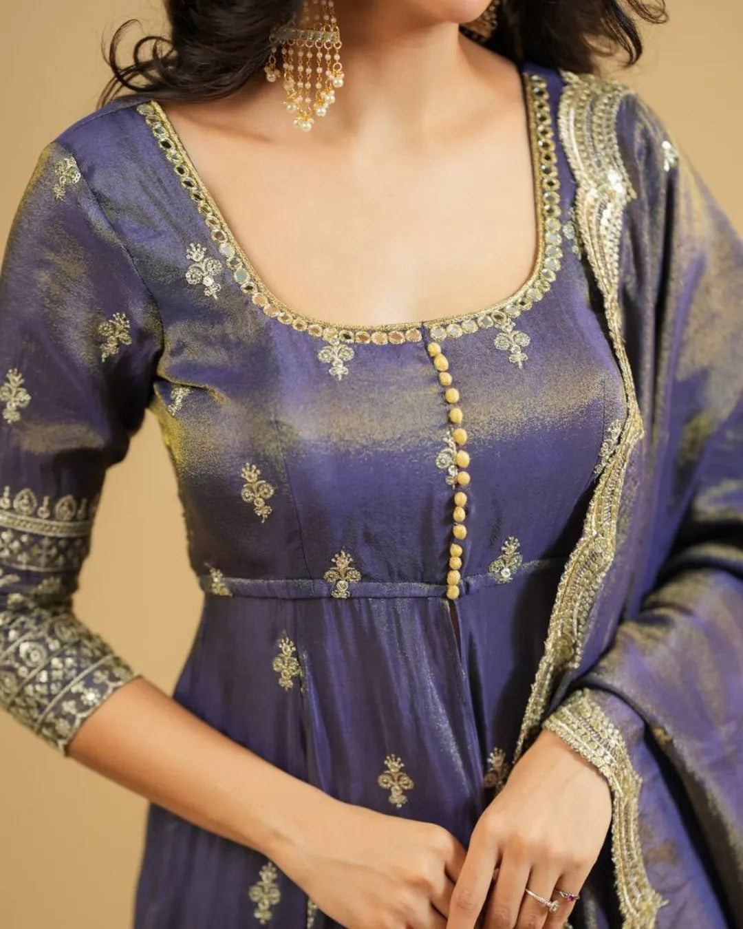 Premium Wedding Lehenga Style Anarkali Suit Set Front Side