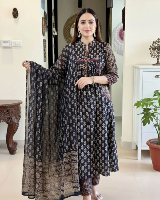 Printed Cotton Salwar Suit Set