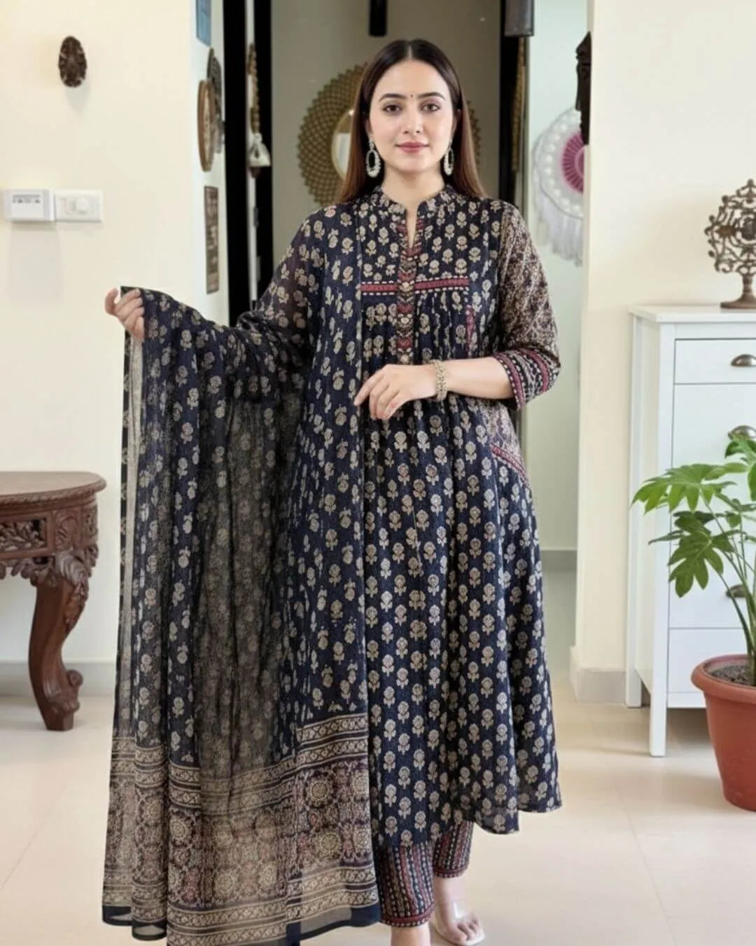 Printed Cotton Salwar Suit Set