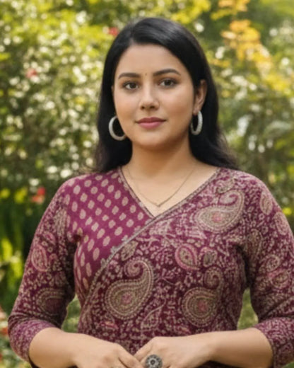 Floral Cotton Dress Suit Set With Dupatta