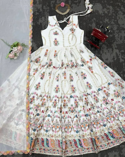Faux Georgette Anarkali Suit Set