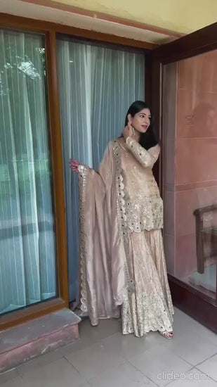 Party Wear Sharara Suit With Dupatta Set